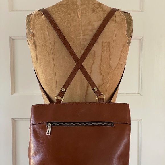 PATRICIA NASH Tan Leather Tote Handbag | Convertible backpack/tote/shoulder bag - Picture 1 of 11